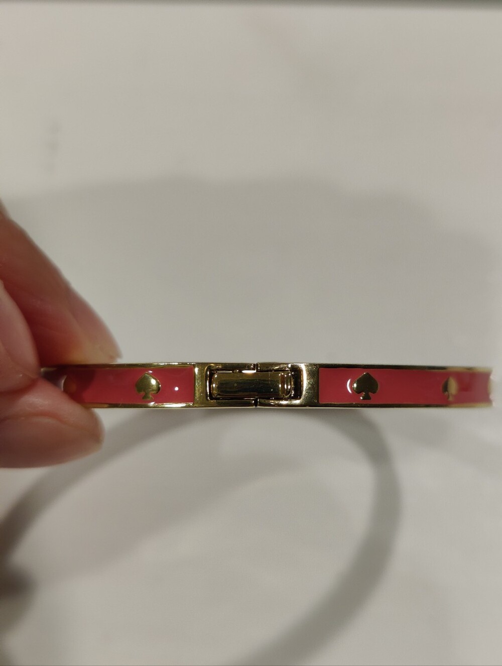 Kate Spade Pink And Gold Enameled Bangle Bracelet - Picture 3 of 4